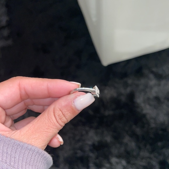 Tiffany & Co retired diamond square princess cut ring size 5 - Picture 3 of 11